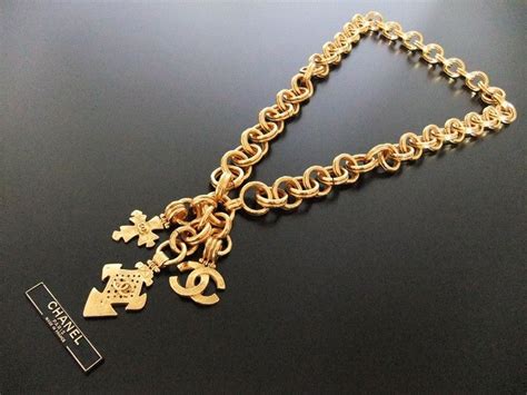 chanel chain belt necklace|authentic vintage chanel necklace.